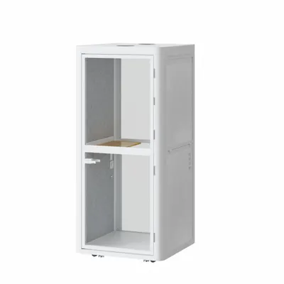 FLEXISPOT Workspace Pod: Quick Install Solo Pro, 1 Seating Positions, White, Aluminum - FlexiSpot Quick Install Office Pods