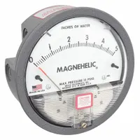DWYER Differential Pressure Gauge: Back/Single-Side, 1/8 in NPT Female, 2000, 4 in Dial, IP67, IP67 (MPN 2005)