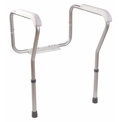 HEALTHSMART Freestanding Grab Bar: Angled, 8 in Lg, 1 in Dia, Aluminum, Textured - Safety Rails