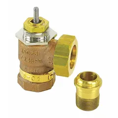 Hydronic globe valve for regulating water flow in HVAC heating and cooling systems. Suitable for use in commercial buildings, district energy plants, and industrial process loops. Replacement part for HVACR applications.