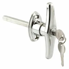 Keyed locking T-handle for securing access panels, cabinets, and enclosures on industrial equipment. Sold as a pair. Requires key to operate.