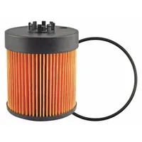 Cartridge oil filter element for engine lubrication systems. Constructed with cellulose media and includes an attached gasket. Overall height 5 13/16 in, outside diameter 4 3/4 in. Cross-references FleetGuard LF16043