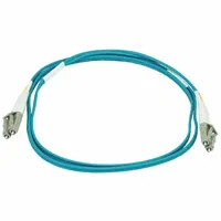MONOPRICE Fiber Optic Patch Cord: Multi-Mode, 1 m Lg, LC End 1, LC End 2, Aqua, PVC, 2 Fiber Count (MPN 6385)