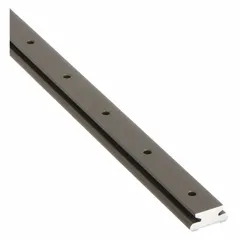 Aluminum linear guide rail from the Mini-Rail series. Overall length 310 mm, width 15 mm, height 9.2 mm. Used in automation, packaging, and material handling equipment for precise linear motion in light-duty positioning systems.