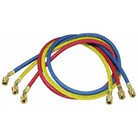 YELLOW JACKET Hose Set: 5 ft Lg, 0° Angle, Blue/Red/Yellow, Rubber, 3 Hoses (MPN 21985)