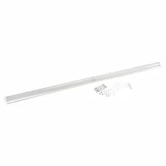This 8 ft LED retrofit kit replaces 32W fluorescent strip fixtures in commercial and industrial settings. It operates at 120/277V AC, delivers 55W at 4000K color temperature (selectable 3500K/4000K/5000K), and is dimmable via 0-10V method.