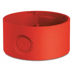 Red surface-mount base for FEDERAL SIGNAL SLM100 warning lights. Provides a secure mounting point for industrial signaling applications such as plant floor alerts, vehicle warning systems, and facility signaling.