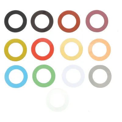 PRECISION BRAND Color-Coded Arbor Shim Assortment, 13 pcs, Plastic, Inch - Color-Coded Arbor Shim Assortments