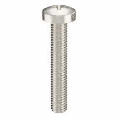Pan head machine screws with M5x0.80 thread, 30 mm length, made from 18-8 stainless steel with a plain finish. Phillips drive with #2 drive size. Suitable for general fastening in machinery, electronics, and metal assemblies where a low-profile rounded head is required. Supplied in a 25-piece pack.