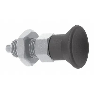 KIPP Indexing Plunger: Nonlocking, 18-8 SS Body w/ 400 SS Plunger - Nonlocking Pull-Knob Indexing Plungers with Jam Nut