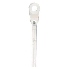 Natural nylon screw mount cable tie with #8 mounting hole for permanent surface attachment. 0.14 in width, 6 in nominal length, 1 1/8 in maximum bundle diameter. Used for securing wire bundles in electrical panels, control cabinets, and industrial equipment. Pack of 100.