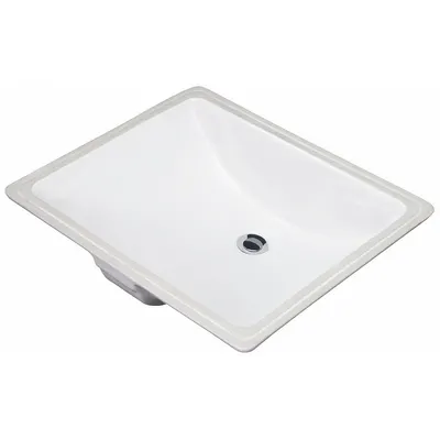 GERBER Bathroom Sink: White, Vitreous China, 18 3/4 in Overall Lg, 14 3/4 in Overall Wd - Undermount Bathroom Sinks without Faucets