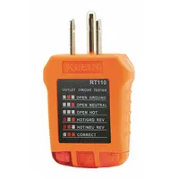 KLEIN TOOLS Receptacle Tester: 5-15P, Light, No Display (MPN RT110)