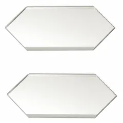 These clear acrylic seam plates with a mirror finish are used to join and cover seams between mirror panels in framing and LED shelf installations. Each plate measures 3 inches wide by 1-1/2 inches tall by 1/8 inch deep, with square corners. Sold as a 2-pack.
