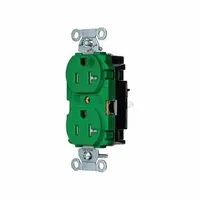 HUBBELL Receptacle: Hospital Grade, Duplex, 5-20R, Green, 125V AC, 20 A, 2 Pole / 3 Wire (MPN 8300STGNTR)
