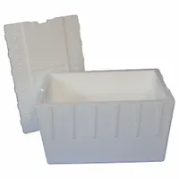 This insulated shipping kit includes two white corrugated cardboard boxes with 0.88 in thick Styrofoam inserts for thermal protection during transport. Suitable for shipping temperature-sensitive items such as pharmaceuticals, biologics, or perishable goods