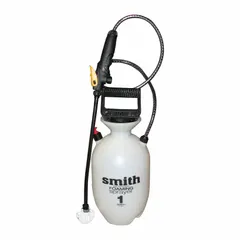 Handheld sprayer with a 1-gallon poly tank, operating at 45 psi and delivering a maximum spray distance of 20 ft. Chemically compatible with liquid ice melt or brine solutions. Suitable for spot-cleaning, degreasing, and applying de-icing agents to walkways, steps, and equipment.