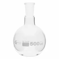 Boiling Flask, 500 mL, Round, Colorless, 24/40 Stopper, USP Type I