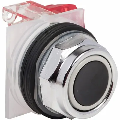SCHNEIDER Flush Push Button Operator: Non-Illuminated, Flush Profile, Metallic, 30 mm - Flush-Mount Push Buttons
