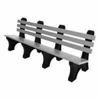 This vandal-resistant resinwood bench is suited for public parks, campuses, and commercial spaces requiring durable, low-maintenance seating. The 96-inch length accommodates multiple users, while the gray seat and black frame resist weather and vandalism
