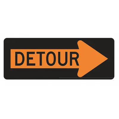 LYLE M4-10R-48HA Detour Sign, 18 x 48 in, High-Intensity Prismatic - Detour Signs
