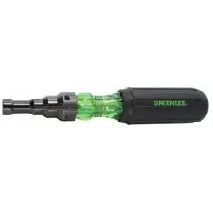 This screwdriver-style reamer is used for deburring the inside of conduit and tubing after cutting. It accommodates pipe sizes from 1/2 in minimum to 1 in maximum. The tool features a cushion grip handle for user comfort during manual reaming operations.