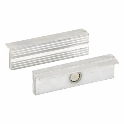 WESTWARD Magnetic Jaw Cap: Aluminum, For 4 in Vise Jaw Wd, 4 in Jaw Cap Wd - Magnetic Vise Jaw Caps