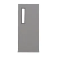 Steel security door with a rectangular glass window, rated for 90-minute fire protection. Equipped with a mortise lock and non-handed orientation, it is suited for commercial and industrial openings requiring fire separation and visual monitoring. Door opening height is 84 inches