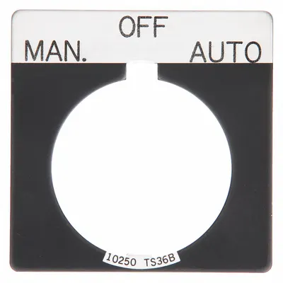 EATON Legend Plate: 30 mm Panel Mounting Size, Square - Push-Button Rings & Plates