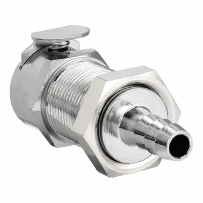 COLDER Quick Connection Coupling: Straight, 1/4 in ID Size, Barbed, Brass - Chrome-Plated Brass Quick-Disconnect Tube Fittings