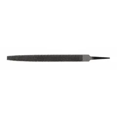 Half-round wood rasp with single edge cut and regular taper for aggressive material removal on flat or curved wood surfaces. File width 7/8 in, thickness 9/64 in. Suitable for rough shaping, contouring, and smoothing in woodworking and carpentry.