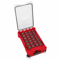 MILWAUKEE Socket Set: 1/2 in Drive, 27 Piece, 6-Point, Metric/SAE, 10 mm to 24 mm/3/8 in to 1 1/8 in (MPN 49-66-6804)