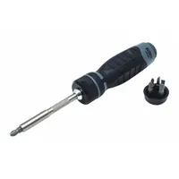 PROTO Multi-Bit Screwdriver: Phillips/Slotted Tip, #1/#2/5/16 in/7/16 in/9/64 in Tip Size, 7 Tips (MPN J9323)