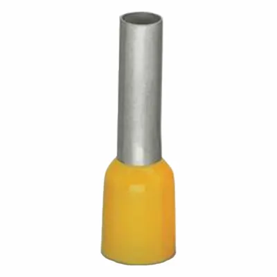 WAGO Wire Ferrule: 10 AWG Max Wire Size, Holds 1 Wire, Yellow, Polypropylene - Insulated Ferrules