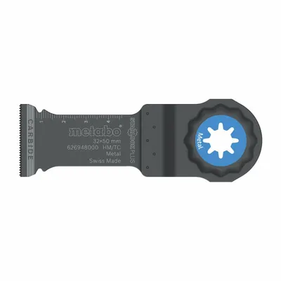 METABO Oscillating Tool Blade: 1 1/4 in Blade Wd, 2 in Overall Lg, Plunge Cutting - Starlock Plus Mounted Blades