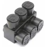 BURNDY Multitap Connector: 3 Port, Single-Sided Entry, 10 AWG – 250 kcmil Wire Size, Black (MPN 1PL2503)