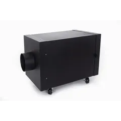 This heavy-duty steel negative air machine provides particulate filtration and negative air pressure for spaces up to 2,000 sq ft. It includes an air filter and is suitable for construction sites, renovation projects, and industrial facilities requiring airborne dust and contaminant capture.