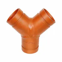 This grooved pipe wye is used to split or combine flow in piping systems. Constructed from carbon steel with an EPDM seal, it is suitable for water and light chemical service in fire protection, HVAC, and industrial applications