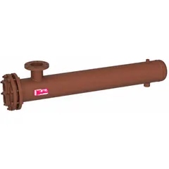 U-tube heat exchanger for steam-to-water heat transfer in hydronic systems. Rated for 1,132,000 BtuH water heat dissipation at 116 gpm flow. Constructed with copper tubes. Suitable for commercial and industrial heating applications.