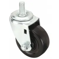 APPROVED VENDOR Stem Caster: Swivel, 3 in Wheel Dia., 1 1/4 in Wheel Wd, Rubber, 1 in Stem Lg