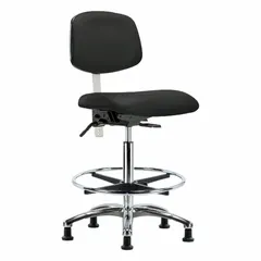 Vinyl Cleanroom Task Chair, Armless, ISO 5, Aluminum Base, 18-1/2" Seat Width, 17" Seat Depth, 26-1/4" to 36" Height Range