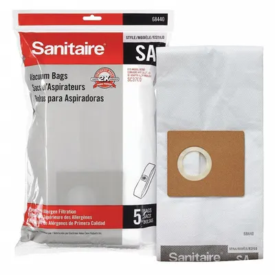 SANITAIRE Canister Vacuum Bag, SC3700A, 5-Ply Paper, Dry Pickup, 6844010 - Canister Vacuum Bags