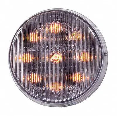 MAXXIMA Clearance Marker Light: Clearance Light, LED, Round, Surface Mount, Amber/Clear - Clearance Lights
