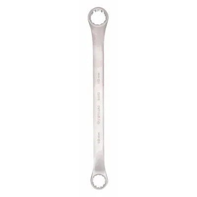 WESTWARD Box End Wrench: Alloy Steel, Satin, 16 mm_18 mm Head Size, 10 in Overall Lg - Metric, Double End, 12-Point, Box End Wrenches
