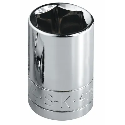 SK PROFESSIONAL TOOLS Socket: SAE, 1/2 in Drive Size, 1 1/2 in Socket Size, 6-Point, Std - 1/2" Drive Hand Sockets