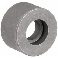 This steel socket weld pipe fitting has female socket connections on both ends, sized 1 1/2 in x 1 in. It is rated for a maximum operating pressure of 1,500 psi at 150° F. Typical applications include connecting steel pipes in high-pressure fluid or gas systems within industrial settings