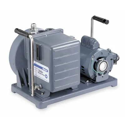 WELCH Vacuum Pump: 1 hp, 1 Phase, 115/230V AC, 10.6 cfm Free Air Displacement - Commercial & Industrial Refrigeration Service Rotary Vane Vacuum Pumps