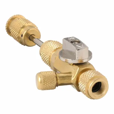 PRO-SET Valve Core Remover: 6 in Lg, Brass, 1/4 in Male SAE Right-Hand - Refrigeration Valve Core Removers
