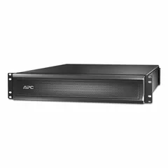 This external battery pack provides 120 V DC backup power to extend runtime for compatible APC UPS systems. It features an attached cable for battery connection and is designed for use with model AP9625. Typical applications include data centers, network closets, and industrial facilities requiring uninterrupted power during outages.