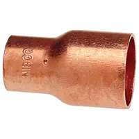 Wrot copper coupling with cup x FTG ends for joining 5/16 in CTS to 1/8 in CTS copper tube. Designed for sweat (solder) installation in plumbing and HVAC systems for water, gas, and heating/cooling lines